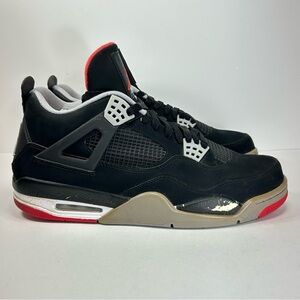 Nike Air Jordan 4 Retro BRED 2012 Men’s 12 Black Cement Grey Fire Red 308497-089